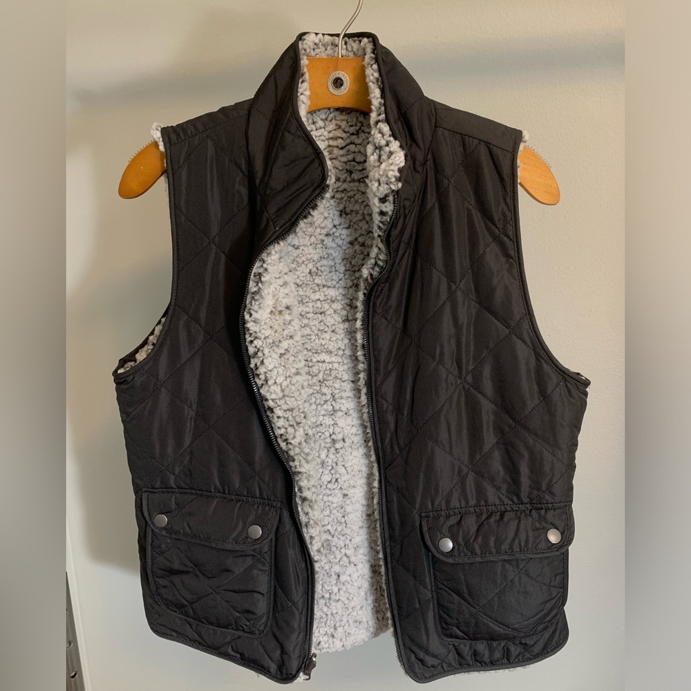 Reversible Quilted, Sherpa Vest
